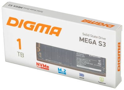 Накопитель SSD Digma PCIe 3.0 x4 1TB DGSM3001TS33T Mega S3 M.2 2280