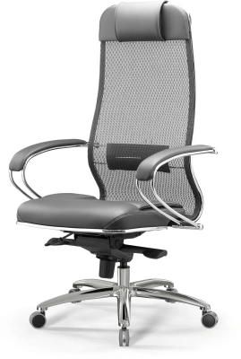Кресло Метта SL-1.04 Infinity Easy Clean сет./экокожа с подголов. крестов. металл хром