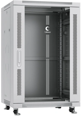 Шкаф коммутационный Cabeus (SH-05C-18U60/80) напольный 18U 600x800мм пер.дв.стекл металл 800кг серый 700мм 57.2кг 220град. 988мм IP20 сталь