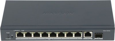 Коммутатор Hikvision DS-3E0510P-E/M(B) 9x1Гбит/с 1SFP 8PoE 58W неуправляемый
