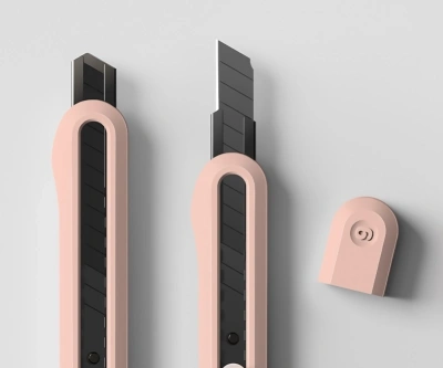 Нож канцелярский Deli ENS063PINK Nusign шир.лез.9мм выдвижное лезвие фиксатор усиленный сталь розовый