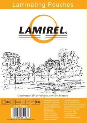 Пленка для ламинирования Fellowes 175мкм A4 (100шт) глянцевая Lamirel LA-7876501 (LA-78765)