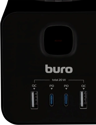 Сетевой удлинитель Buro BU-PTE4.1UC-Plus-B 1.5м (4 розетки) черный (коробка)