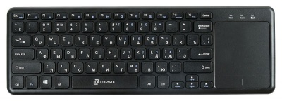 Клавиатура Оклик 830ST черный USB беспроводная slim Multimedia Touch (1011937)