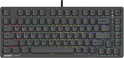 Клавиатура A4Tech Bloody MS76 темно-серый USB Multimedia for gamer LED (MS76) кабель 1.8м