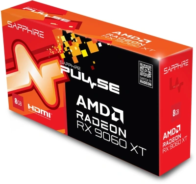 Видеокарта Sapphire PCI-E 5.0 11350-04-20G PULSE AMD RADEON RX 9060 XT GAMING OC 8GB DUAL AMD Radeon RX 9060XT 8Gb 128bit GDDR6 2700/20000 HDMIx2 DPx1 HDCP Ret