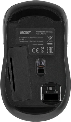 Мышь Acer OMR302 черный оптическая 1200dpi беспров. USB 3but (ZL.MCECC.01X)