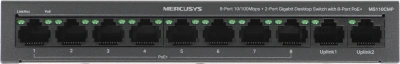 Коммутатор Mercusys MS110CMP (L2) 8x100Мбит/с 2x1Гбит/с 8PoE+ 115W неуправляемый