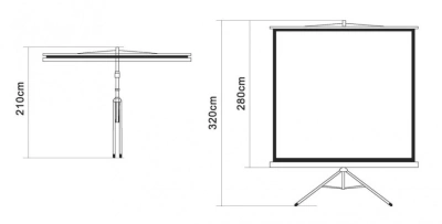 Экран на треноге Digis 135" 248x250см Kontur-D DSKD-1108 1:1 напольный рулонный белый