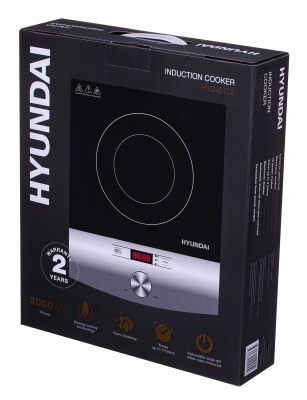 Плита Индукционная Hyundai HYC-0102 серебристый/черный стеклокерамика (настольная)