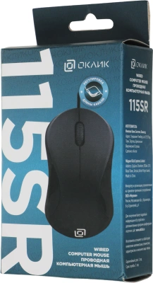 Мышь Оклик 115SR черный оптическая 1000dpi USB для ноутбука 3but (492888)
