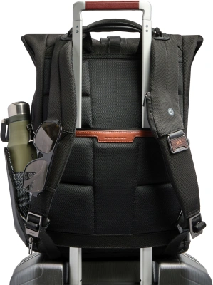 Рюкзак мужской Piquadro Oberon CA7280W150/N роллтоп черный нейлон/натур.кожа
