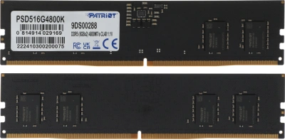 Память DDR5 2x8GB 4800MHz Patriot PSD516G4800K Signature RTL Gaming PC5-38400 CL40 DIMM UDIMM 288-pin 1.1В Ret