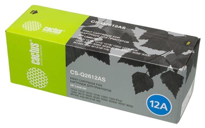 Картридж лазерный Cactus CS-Q2612AS Q2612A черный (2000стр.) для HP LJ 1010/1012/1015/1018/1020/1020Plus/1022/3015/3020