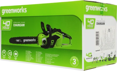 Цепная пила Greenworks GD40CS18 аккум. дл.шины:16" (40cm) 1аккум. 2Ач ЗУ (2005807UA)