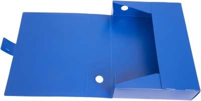 Короб архивный вырубная застежка Бюрократ -BA80/08BLUE пластик 0.8мм корешок 80мм 330x245мм синий