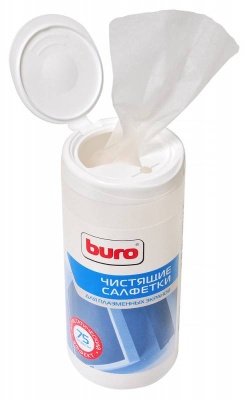 Салфетки Buro BU-Tpsm для экранов плазменных телевизоров туба 75шт влажных (12 шт. в упаковке)