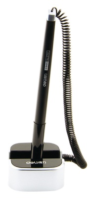 Ручка гелев. Deli E6797black черный d=0.7мм черн. черн. на подставке линия 0.55мм