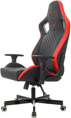 Кресло игровое Knight Outrider черный/красный ромбик экокожа с подголов. крестов. металл