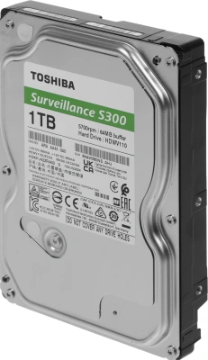 Жесткий диск Toshiba SATA-III 1Tb HDWV110UZSVA Surveillance S300 (5700rpm) 64Mb 3.5"