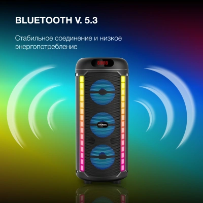 Минисистема Hyundai H-MC1221 черный 15Вт FM USB BT SD/MMC