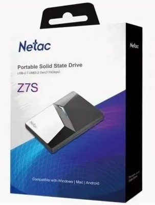 Накопитель SSD Netac USB-C 2TB NT01Z7S-002T-32BK Z7S 2.5" черный