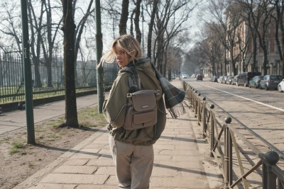 Рюкзак женский The Bridge Martina 044066ZA/TG серо-бежевый натур.кожа