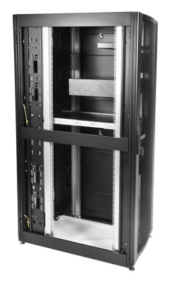Шкаф серверный ЦМО (ШТК-СП-48.6.10-48АА-9005) напольный 48U 600x1000мм пер.дв.перфор. задн.дв.двуст. 4 бок.пан. 1350кг черный 683мм 156кг 120град. 2215мм IP20 металл