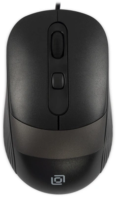 Мышь Оклик 310M черный/серый оптическая 2400dpi USB для ноутбука 4but (1869096)