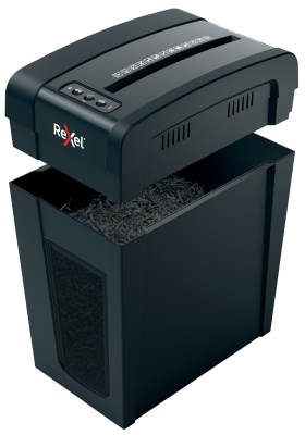Шредер Rexel Secure X10-SL черный (секр.P-4) перекрестный 10лист. 18лтр. скрепки скобы