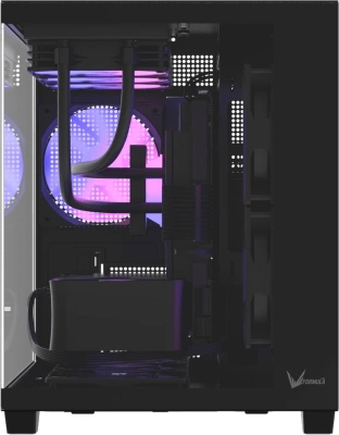 Корпус Formula Crystal Z2M Plus AR V2 черный без БП mATX 6x120mm 2x140mm 1xUSB2.0 1xUSB3.0 audio bott PSU