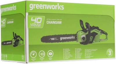 Цепная пила Greenworks GD40CS18 аккум. 3600Вт 4.89л.с. дл.шины:18" (45cm) (2009607)