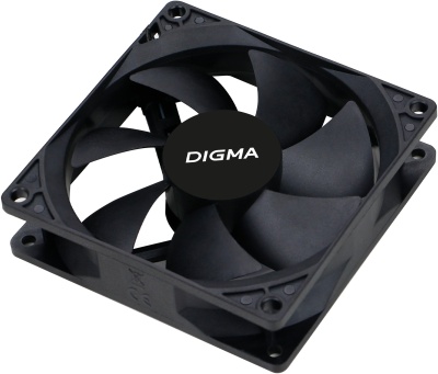 Вентилятор для корпуса Digma DFAN-90 90х90x25 черный 3-pin 4-pin (Molex) 23дБ Ret