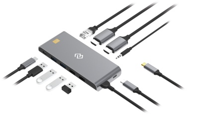 Стыковочная станция Digma DS-580 USB Type-C черный 2xHDMI 1xRJ-45 2xUSB Type-C 2xUSB 3.0 2xUSB 1x3.5Audio