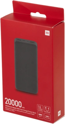 Мобильный аккумулятор Xiaomi Redmi Power Bank PB200LZM 20000mAh 2.4A QC 2xUSB черный (VXN4304GL)