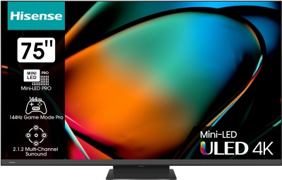 Телевизор LED Hisense 75" 75U8KQ темно-серый 4K Ultra HD 120Hz DVB-T DVB-T2 DVB-C DVB-S DVB-S2 USB WiFi Smart TV