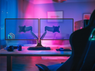 Кронштейн для мониторов Onkron G200 черный 13"-32" макс.18кг настольный поворот и наклон верт.перемещ.