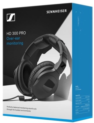 Гарнитура накладные Sennheiser HD 300 PRO 1.5м черный проводные оголовье (508288)