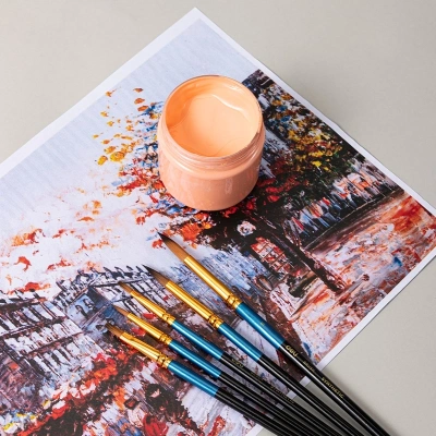 Набор кистей Deli EC406 синтетика (наб.5шт) синт.кругл.№1,3,5/синт.плос.№5,8