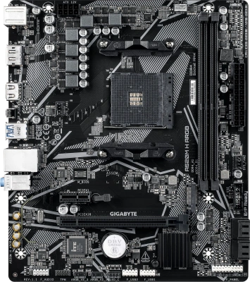 Материнская плата Gigabyte A520M H ARGB Soc-AM4 AMD A520 2xDDR4 mATX AC`97 8ch(7.1) GbLAN RAID+HDMI+DP