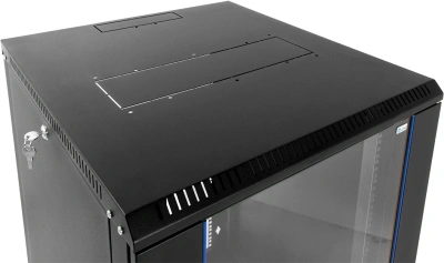 Шкаф коммутационный ЦМО (ШРН-Э-18.350-9005) настенный 18U 600x350мм пер.дв.стекл 85кг черный 300мм 22.14кг 180град. 878мм IP20 сталь