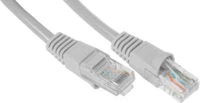 Патч-корд KingPrice KP-PC-c5e-10m-g 1Гбит/с UTP 4 пары cat.5E solid CCA molded 10м серый RJ-45 (m)-RJ-45 (m)