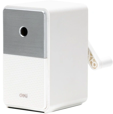 Точилка для карандашей механическая Deli 71160White 1 отверстие пластик белый