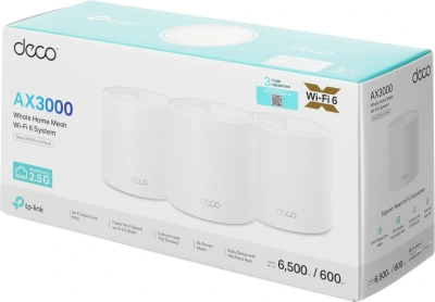 Бесшовный Mesh роутер TP-Link Deco X50 Pro (DECO X50 PRO(3-PACK)) AX3000 100/1000/2500BASE-T белый (упак.:3шт)