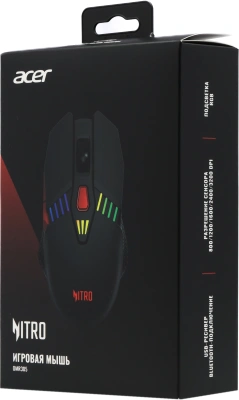 Мышь Acer Nitro OMR305 черный оптическая 3200dpi беспров. BT/Radio USB 6but (ZL.MCECC.020)