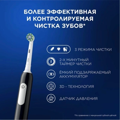 Зубная щетка электрическая Oral-B Pro 1 80870428 черный