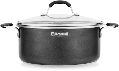 Кастрюля Rondell Stern RDS-019 4.7л. d=24см (с крышкой) т.серый
