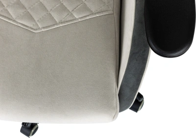 Кресло игровое Knight Regal Fabric светло-серый/серый искусственная замша крестов. металл