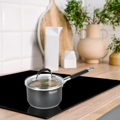 Ковш Rondell Stern RDS-008 1.9л. d=16см (с крышкой) темно-серый