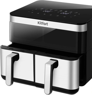 Аэрогриль Kitfort КТ-8110 8.6л 2700Вт серебристый/черный